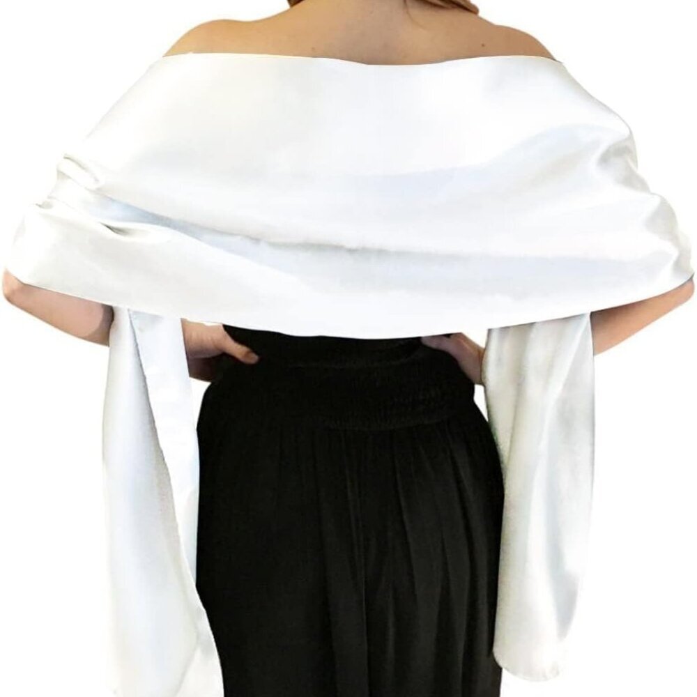 Shawls and Wraps for Evening Dresses Satin Shawl Wraps for Women Extra Long Wedd